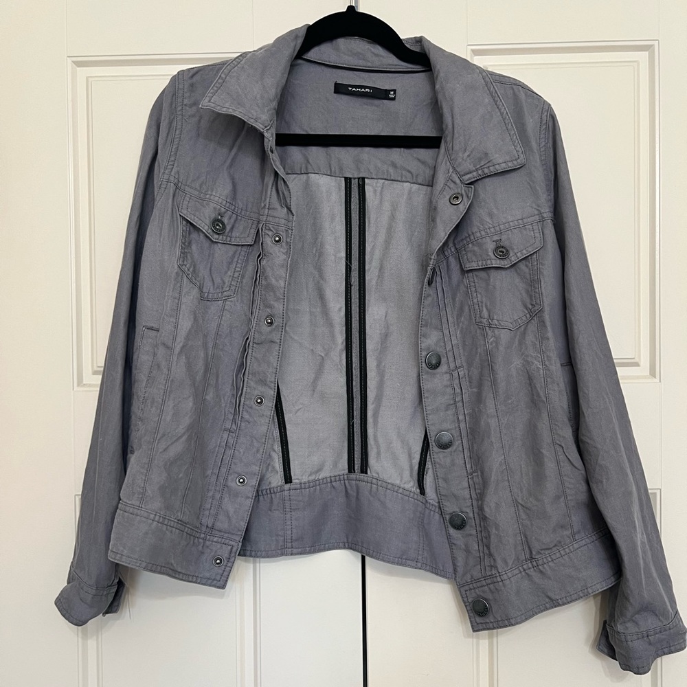Tahari Gray Jacket with Pockets